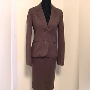 Joules Brown Herringbone Skirt Suit - size 6
